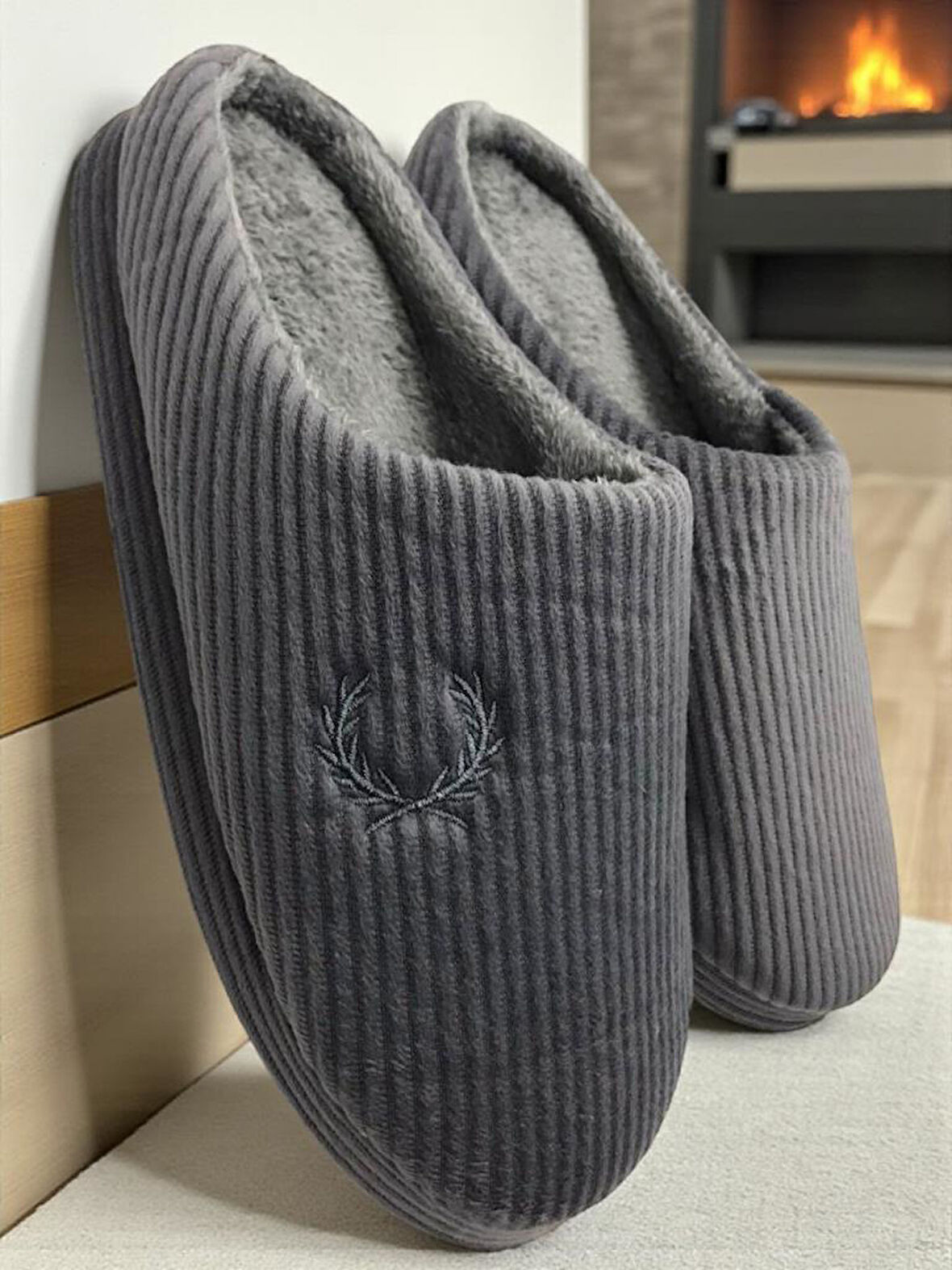 Erkek Ev Terliği Ses Yapmayan Yumuşak Rahat Taban İçi Yünlü Terlik