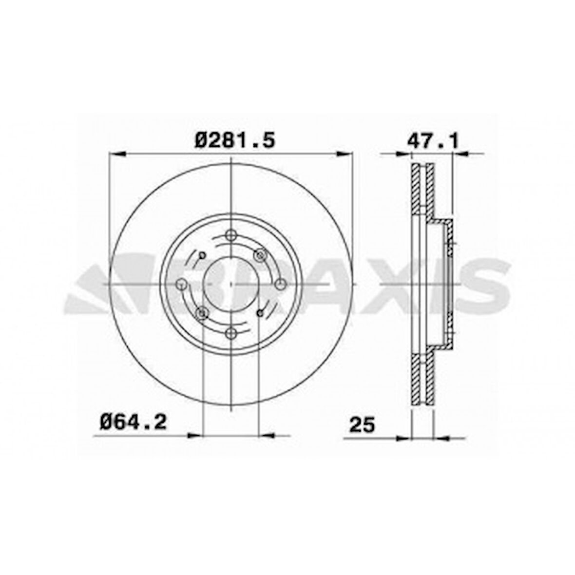 Honda On Fren Disk Aynası Havalı Honda Accord VII 98-02 (282x4) - Braxıs Ae0393