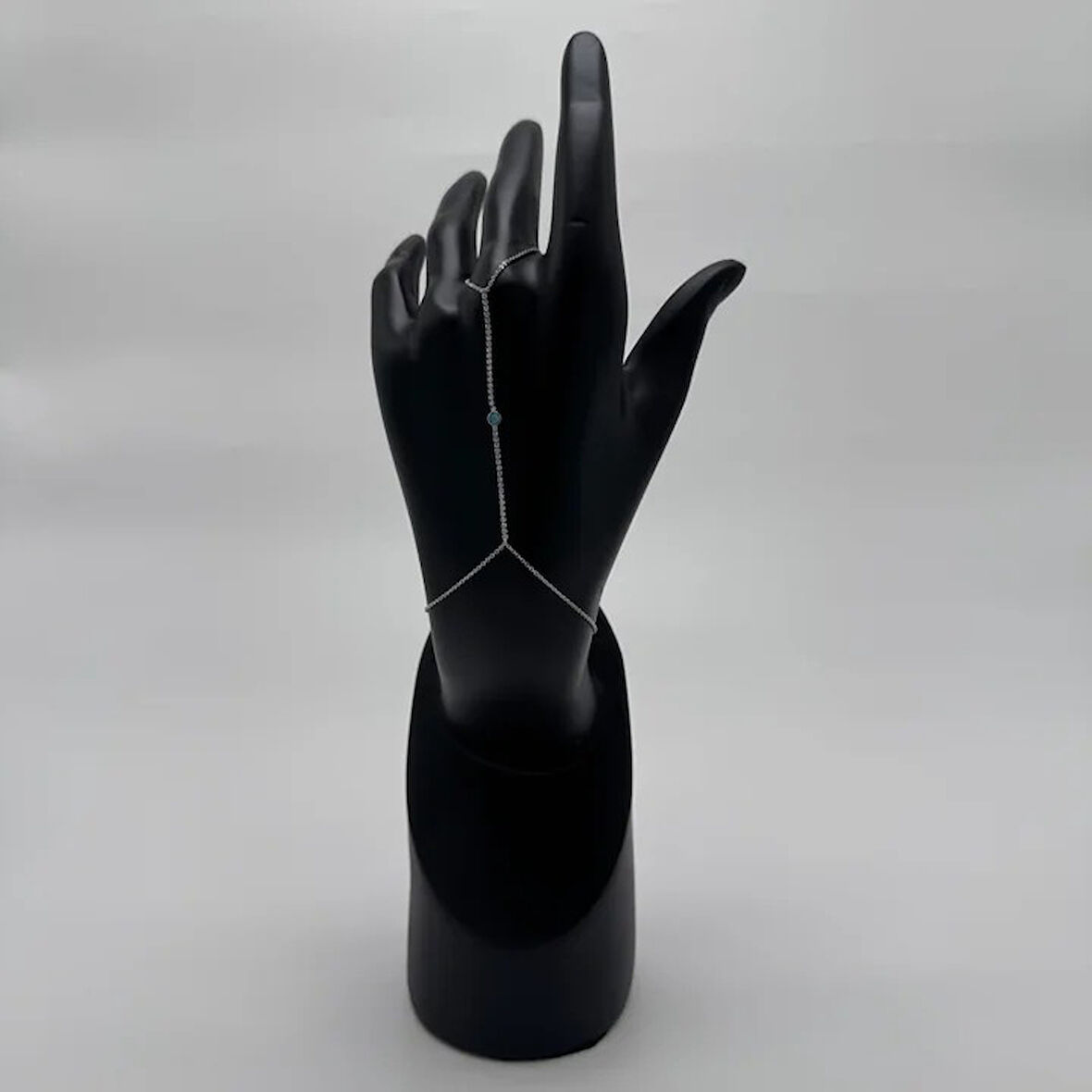 Silver Mavi Taş Detay Zarif Su Yolu Şahmeran - Silver