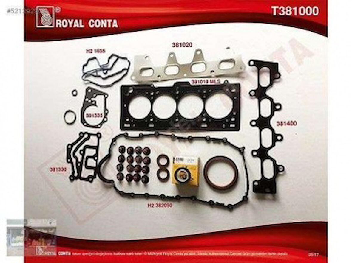 Renault Tam Takım Contası Subap Lastıklı Keceli Clio Laguna Megane Scenic 1,4 / 1,6 16v (k4k / K4m) - Royal T381000