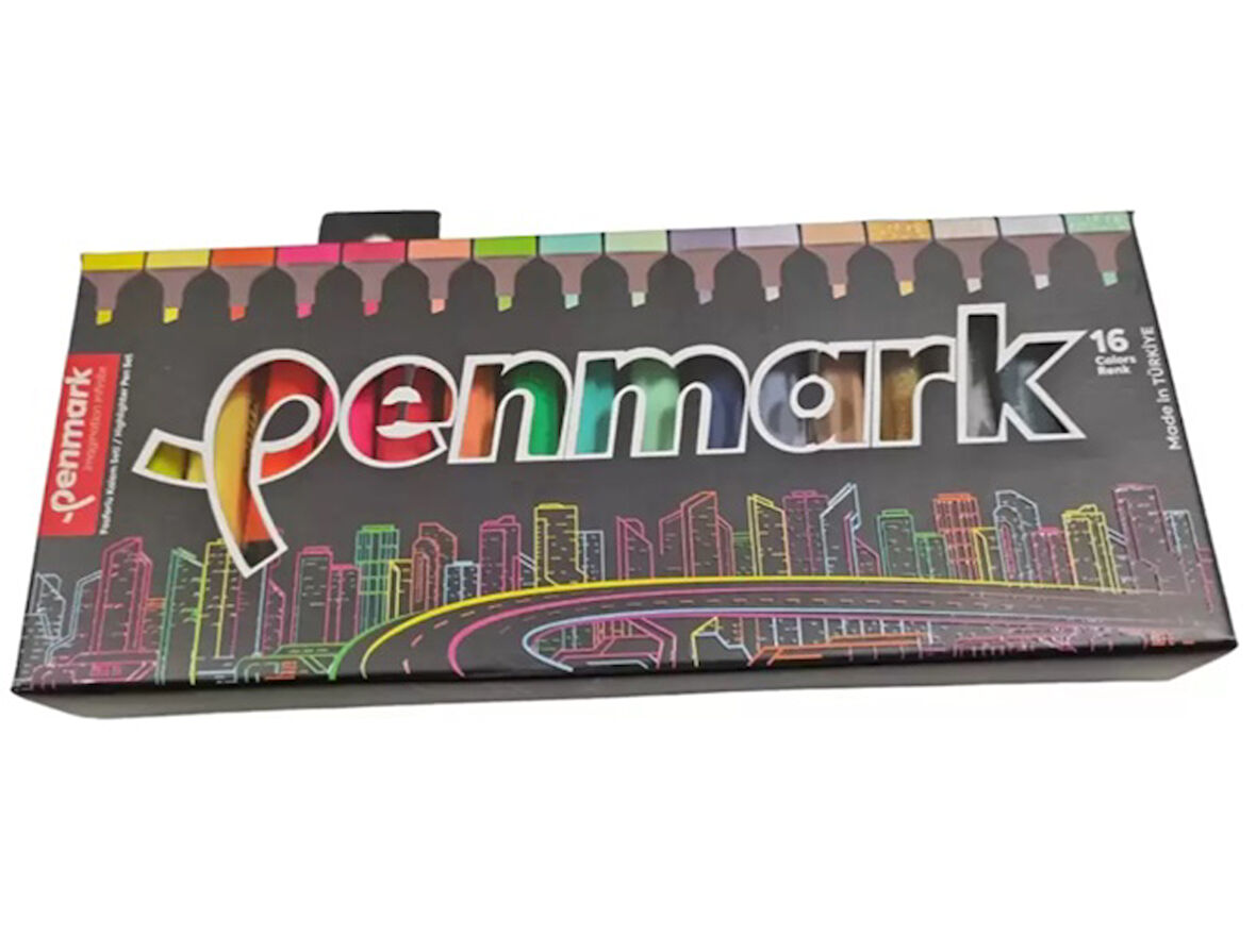 Penmark Fosforlu Kalem Seti 16Lı 4 Neon 4 Pastel 4 Tropik 4 Simli