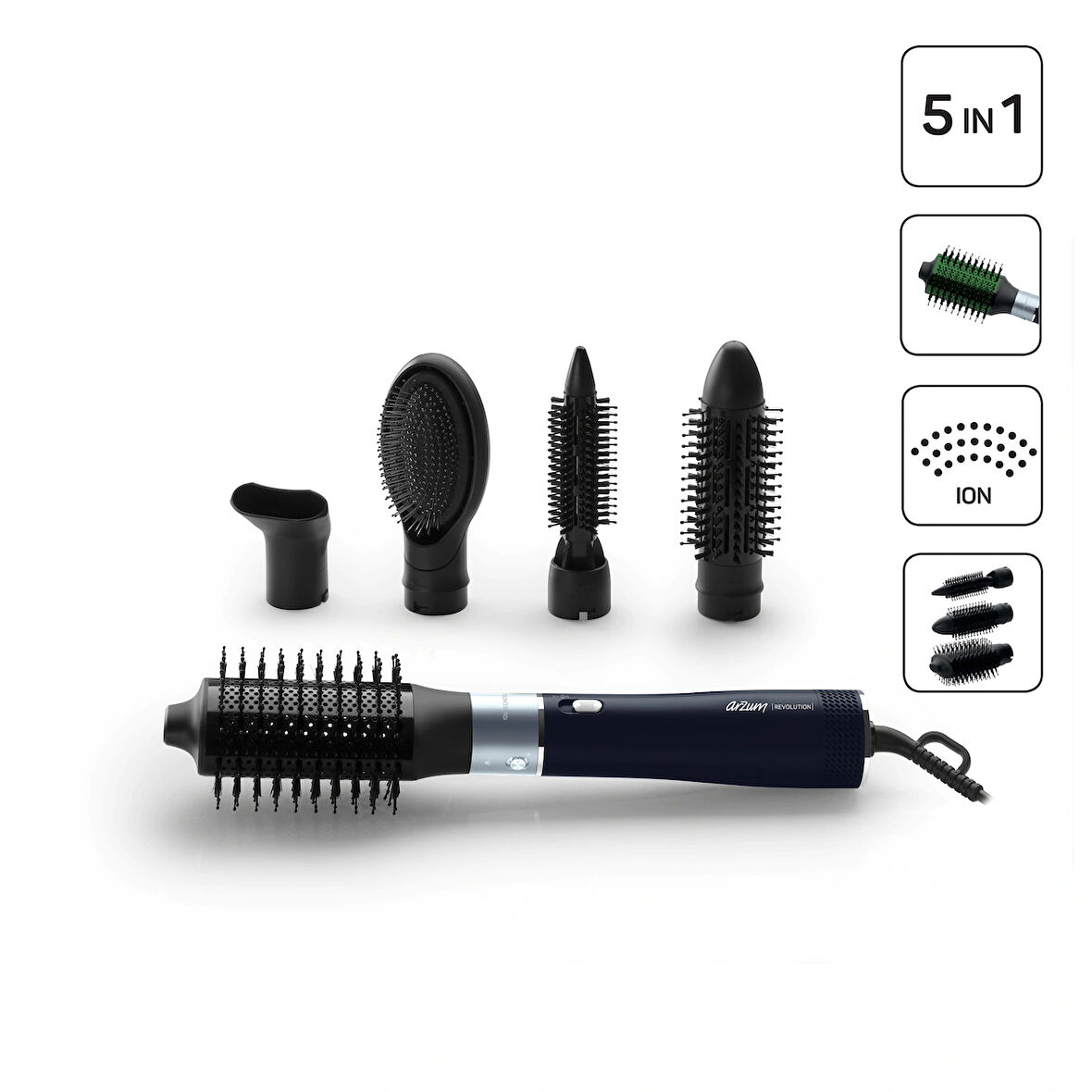 AR5162 Revolution Hava Üflemeli Şekillendirici Siyah