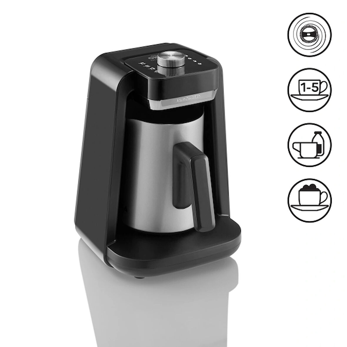 OK0020 - OKKA Rich Spin Pro Türk Kahvesi Makinesi - Krom