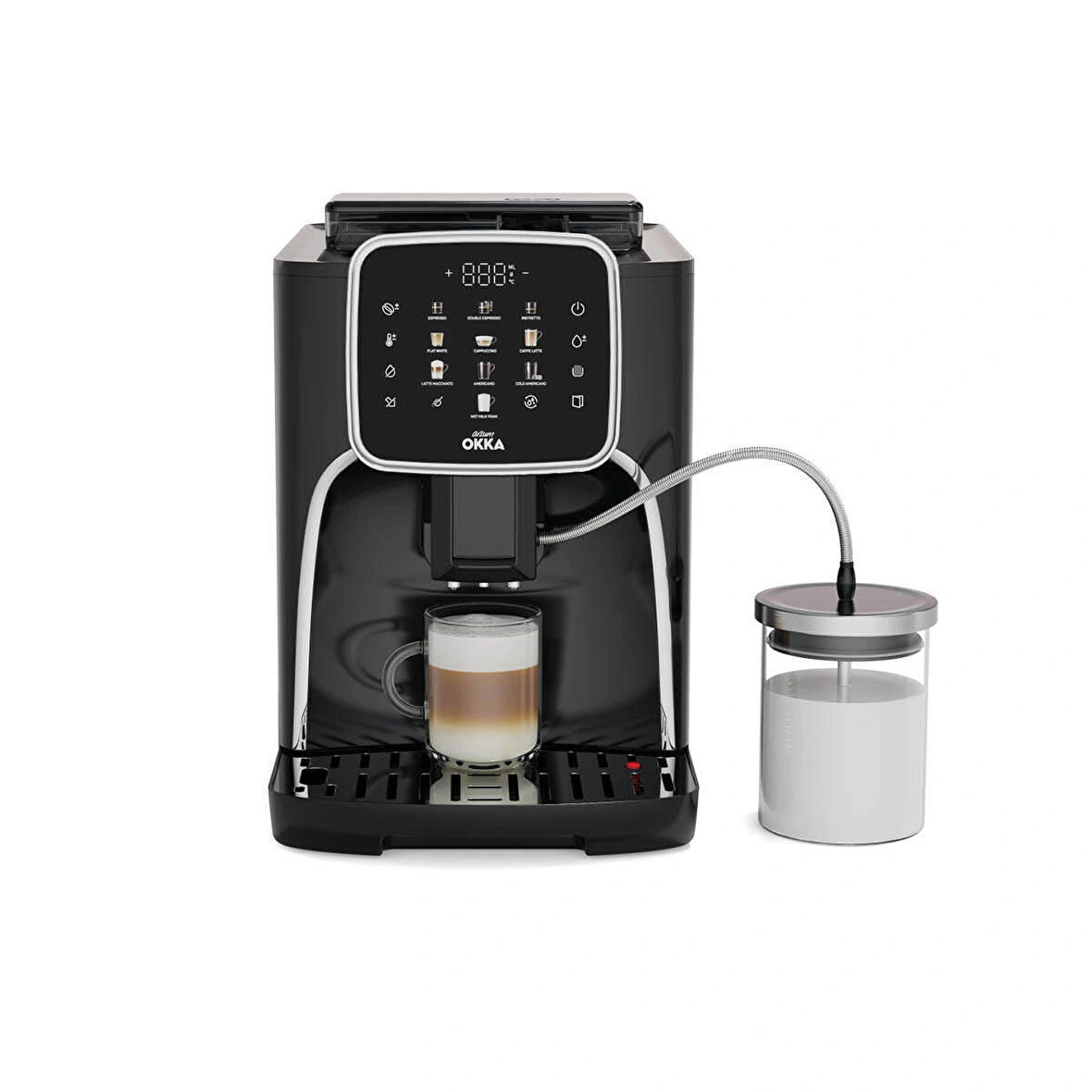 OK0028-0500 Arzum Okka Espresso Pro M Tam Otomatik Espresso Makinesi -Krom