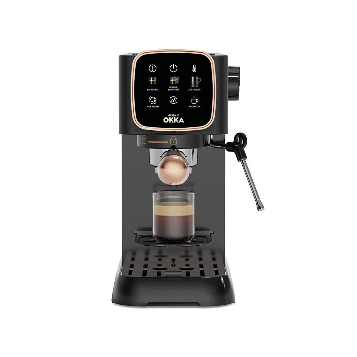 OK0034-0400 Arzum Okka Espresso Solo Yarı Otomatik Espresso Makinesi - Bakır