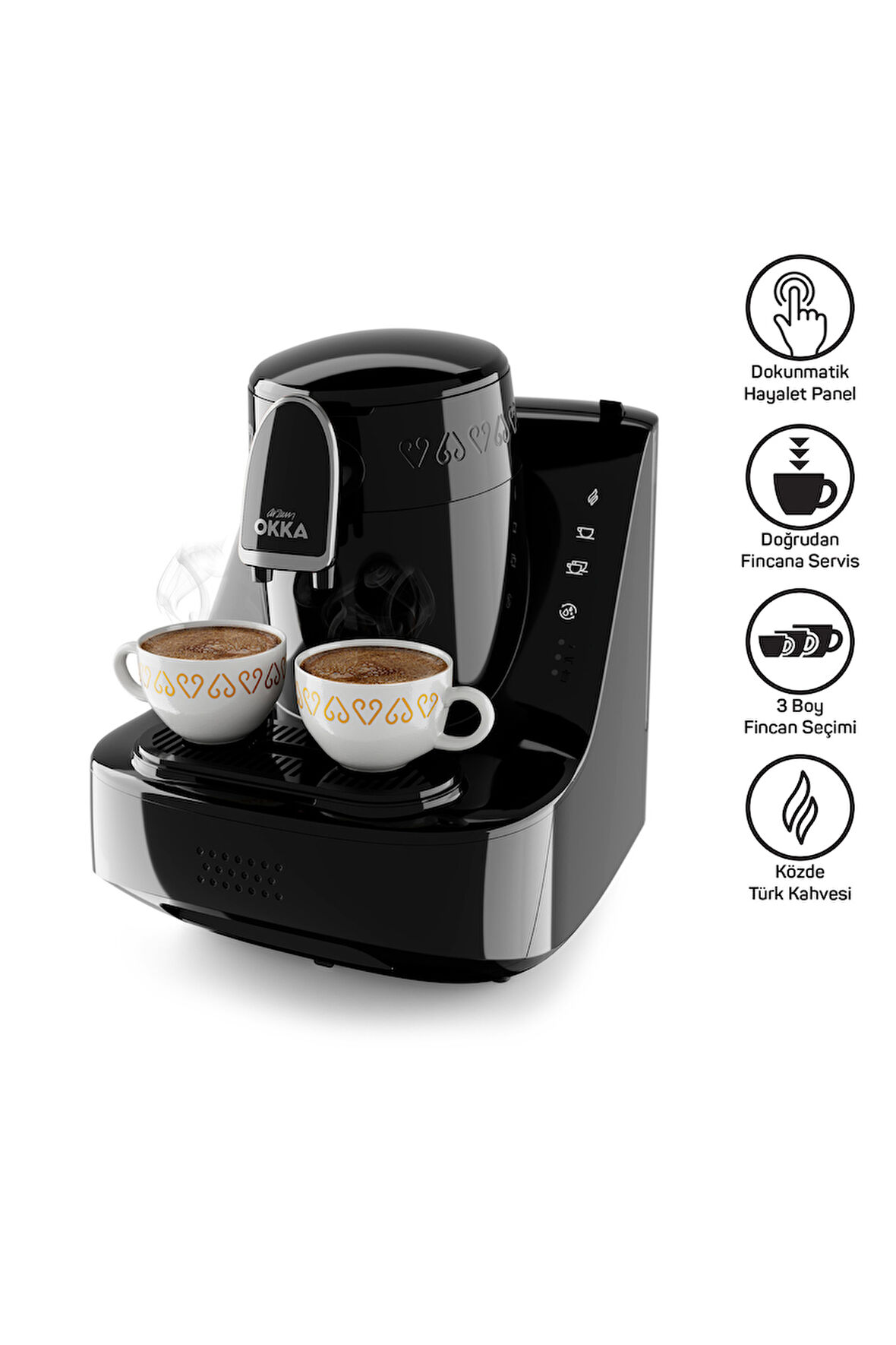 ARZUM OK0040-2000 ELIT TURK KAHVE MAKINESI SIYAH-KROM