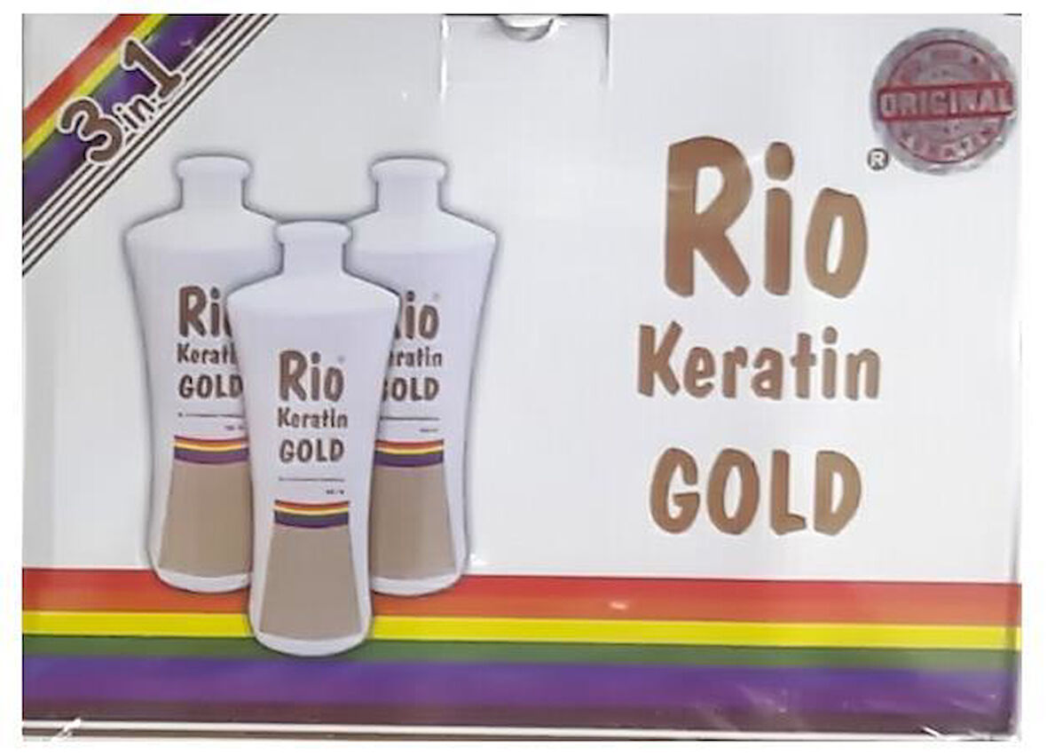 Bio Rio Keratin Gold 700 ml + 700 ml Saç Kremi + 700 ml Şampuan Brezilya Fönü 5 Ay Kalıcı