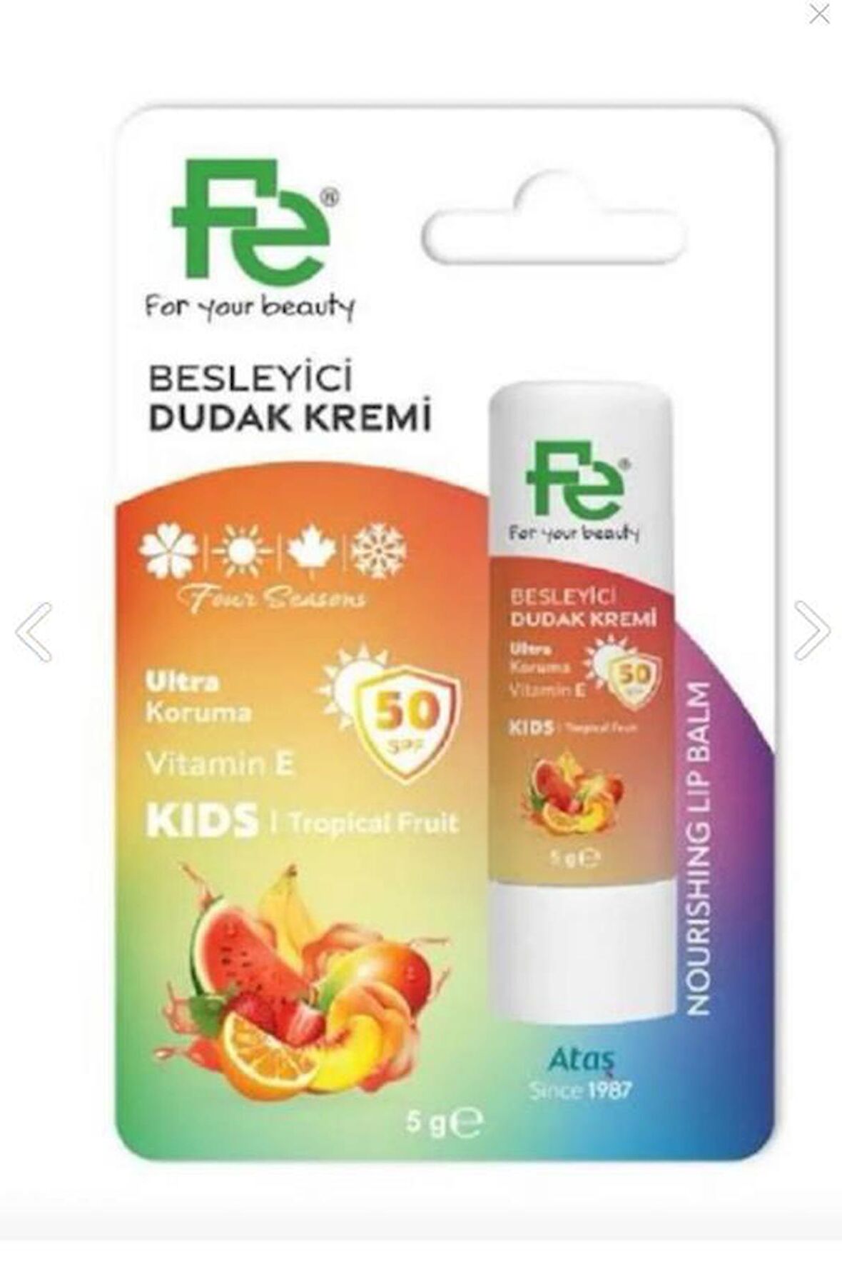 Fe Lip Balm Kids Meyveli SPF50 5 gr