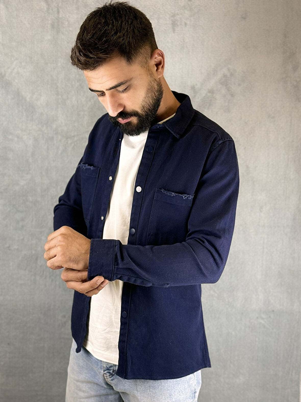 Cep Eskitme Gabardin Gömlek