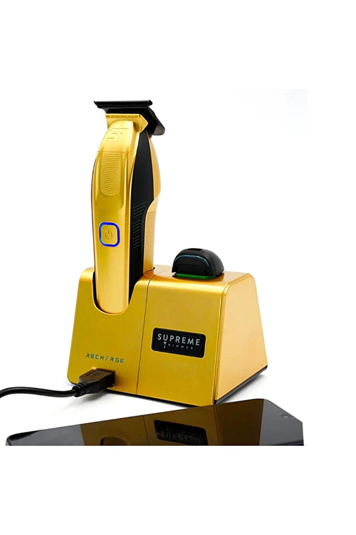 Supreme Trimmer Gold Recharge Trimmer – 3 Şarj Seçeneği, Çıkarılabilir Pil, RGB LED Göstergeli