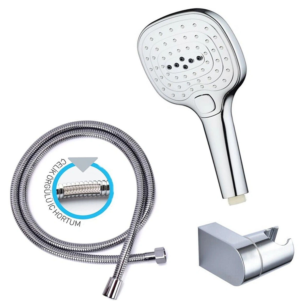 Yapıtaşı Yt261 Limon Banyo Duş seti Butonlu 3Fonksiyonlu