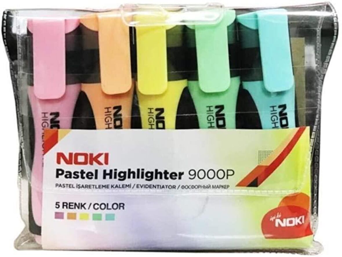 Noki  Pastel Fosforlu Kalem 5'Lİ PVC 9000P5PVC