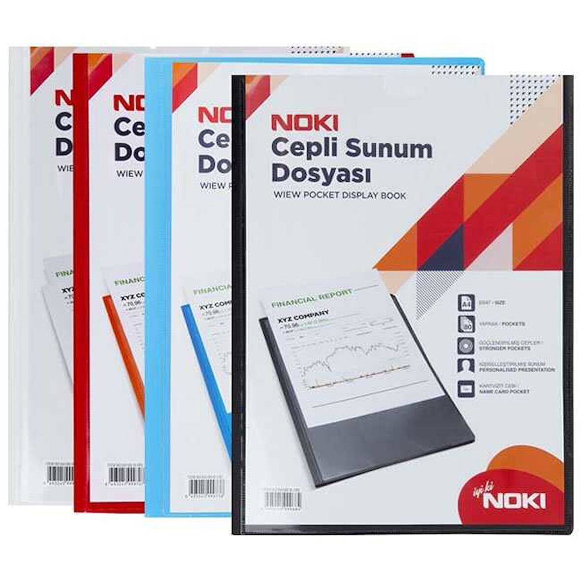 Noki 20 Yaprak Cepli Mavi Sunum Dosyası 64120-N