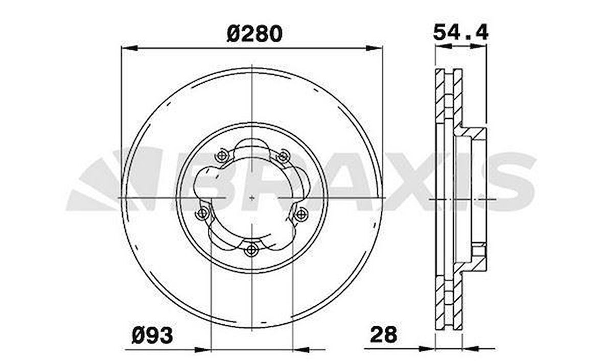 Ford On Fren Disk Aynası Transıt V347 06>14 O,ceker Hava Sogutmalı Olcu: (280 * 28) - Braxıs Ae0141