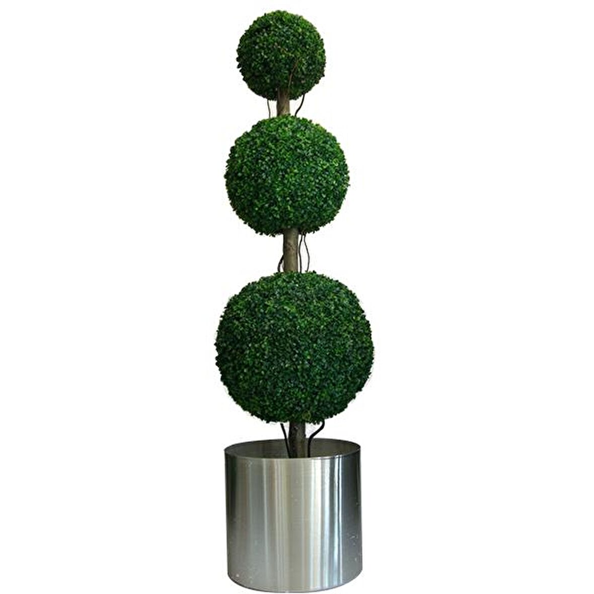 Yapay Ağaç Şimşir Top 3 Toplu 170 cm Galvaniz Saksılı 1. Kalite