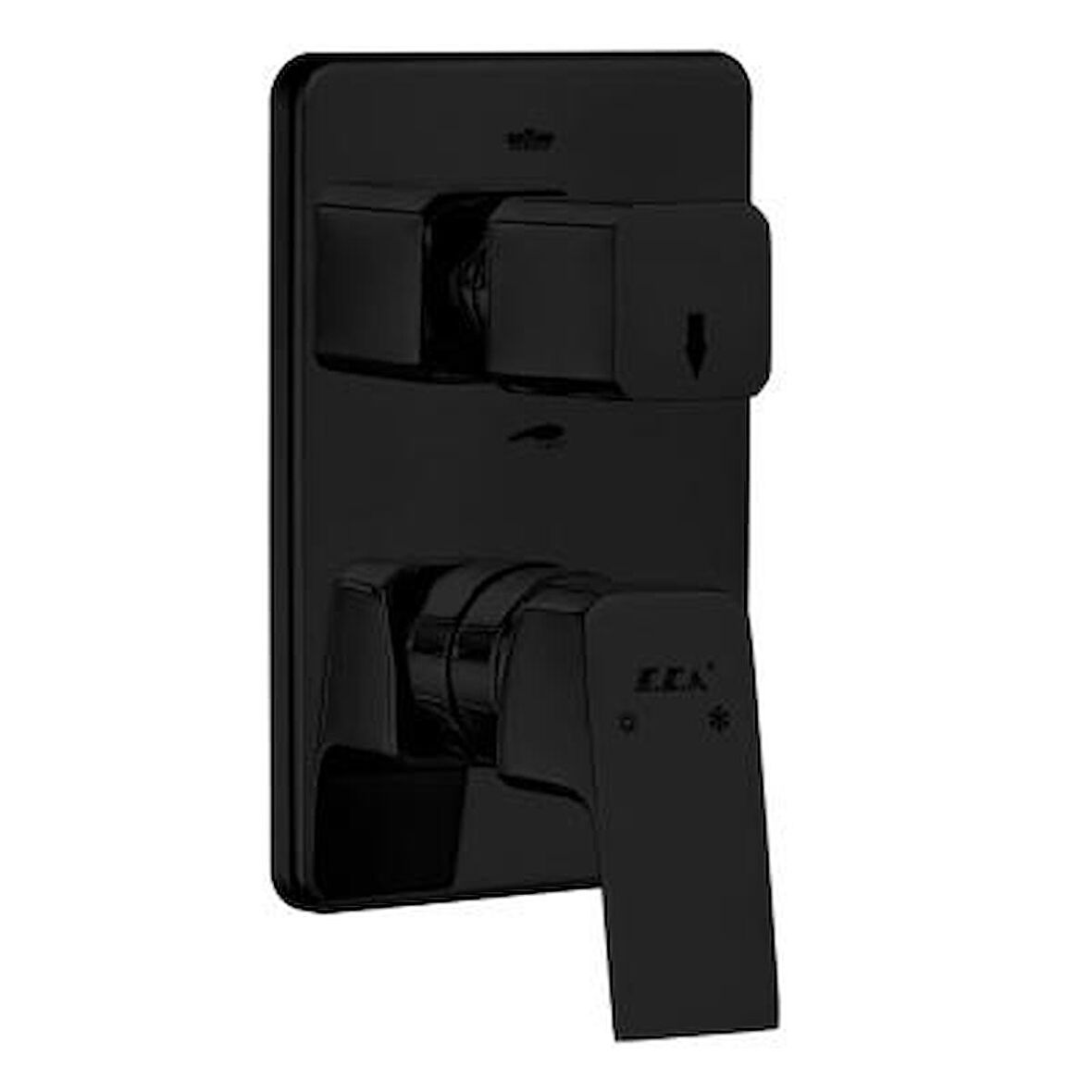 Eca Tiera Ankastre Mat Siyah Banyo Bataryası 2 Parça Set / 2 Yollu - 102167205C1-KDE + 102166201C1