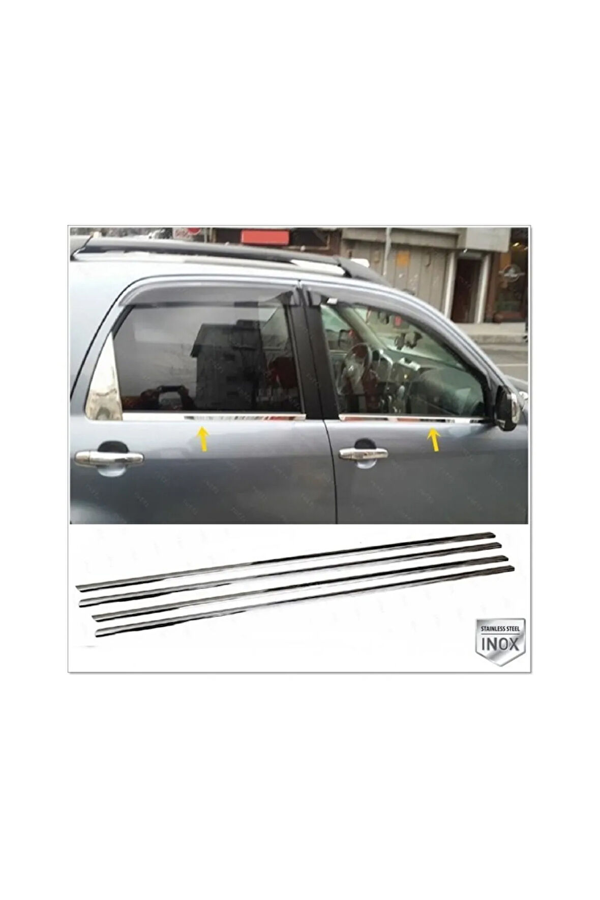 Daihatsu Terios Uyumlu Krom Cam Çıtası 4 Parça 2005 Ve Üzeri Paslanmaz Çelik