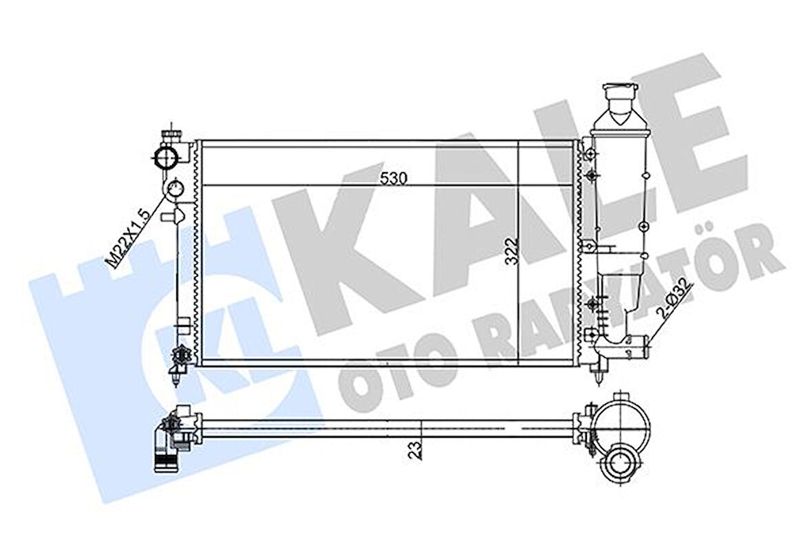 Psa Motor Su Radyatoru Tu5jp 106 Gti Saxo Vts Klimalı Tu3jp / Tu5j4 (1,4 / 1,6 16v) / (96 03) Olcu: (530 - Kale 351845