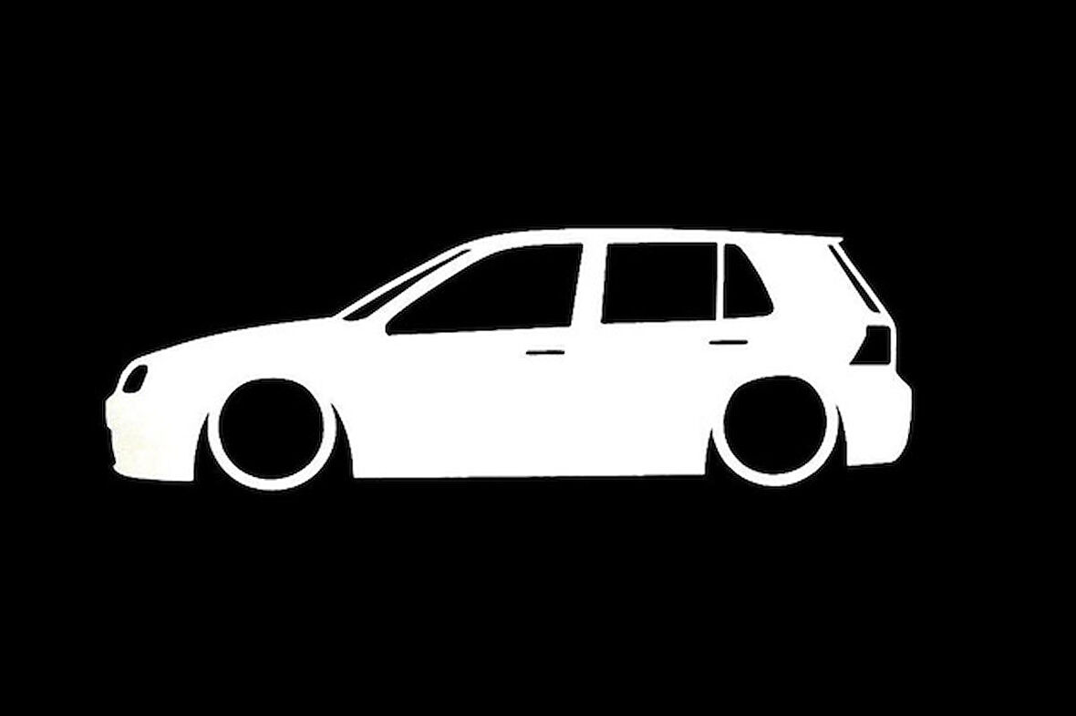 Volkswagen Golf MK4 Basık kasa sticker kelebek cam yapıştırması