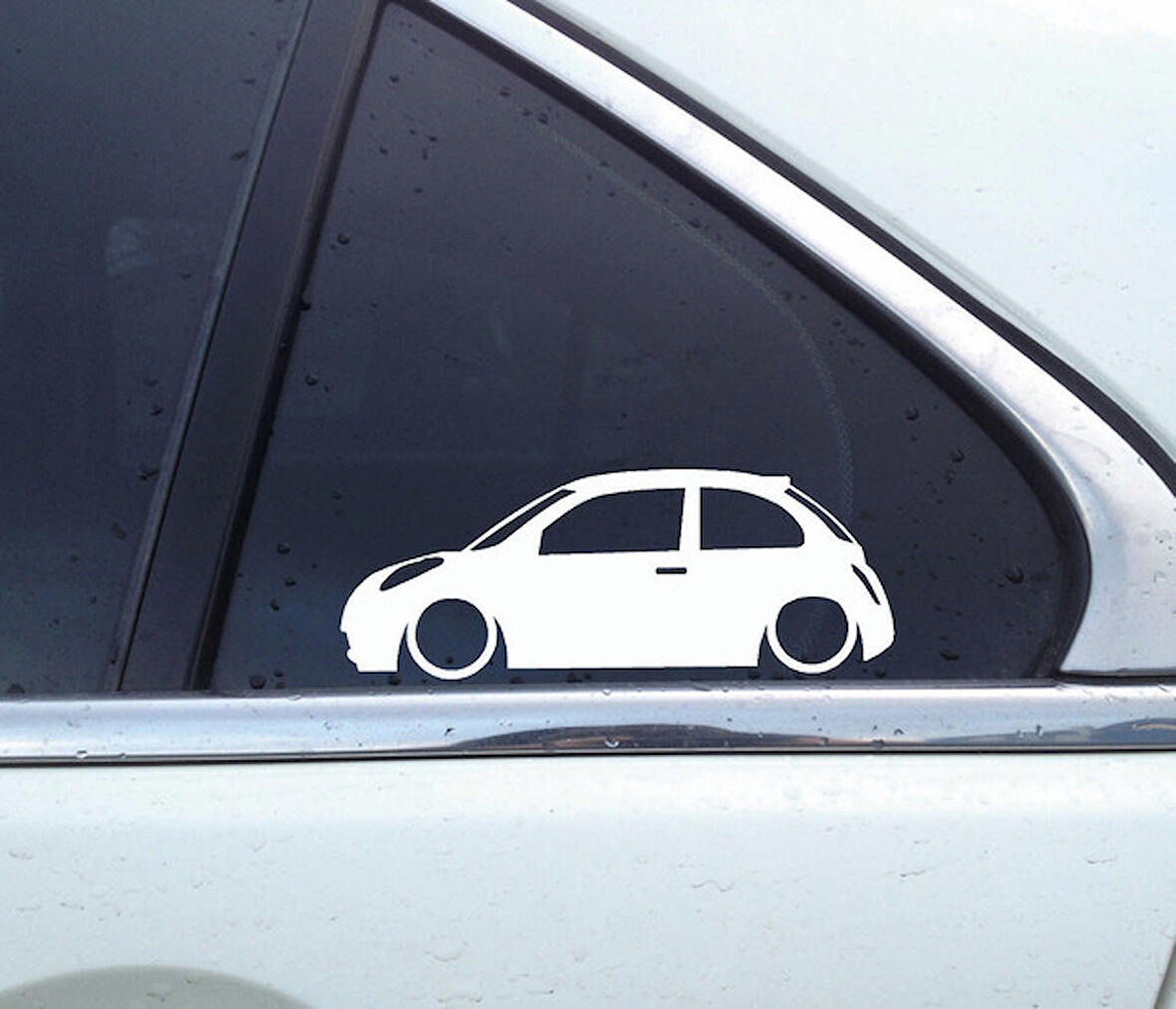 Nissan micra Basık kasa sticker kelebek cam yapıştırması