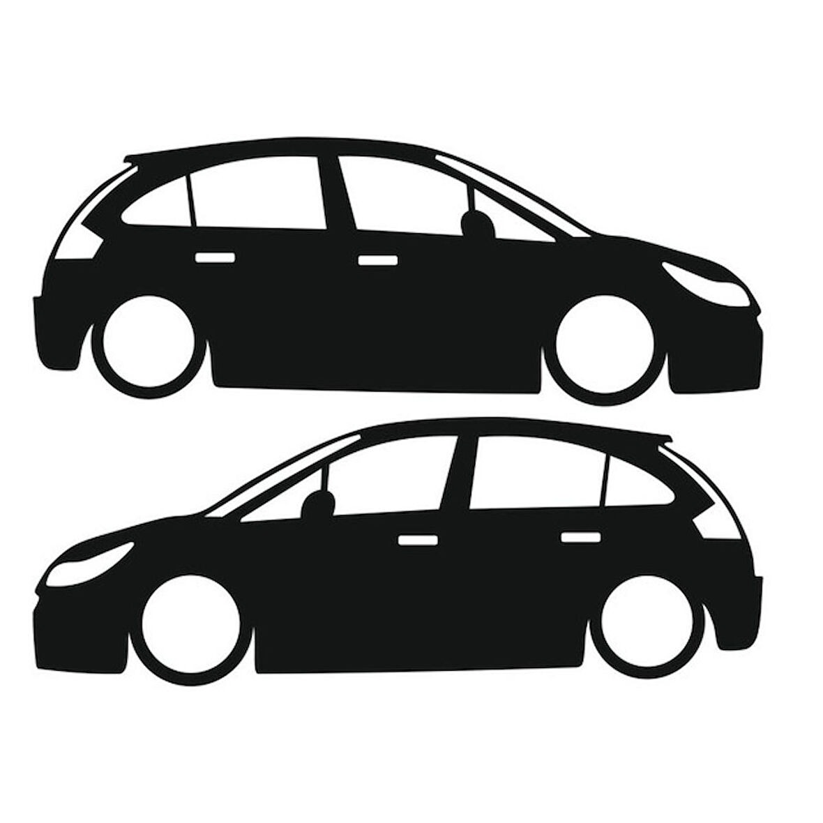 Citroen c4 2004-2010 Basık kasa sticker kelebek cam yapıştırması 20cm