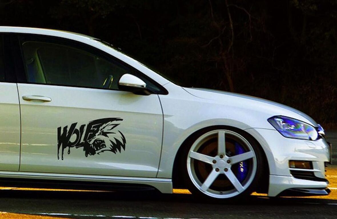 Wolf Yan kapı Kurt Sticker Araba Stickerı Yapıştırma