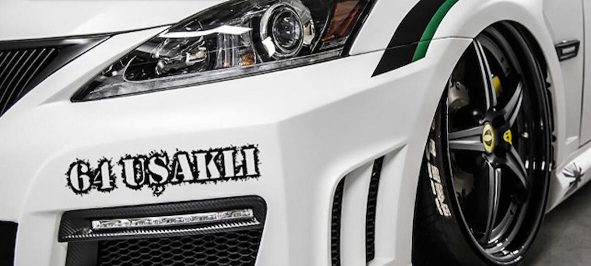 Uşaklı 64 Plaka Araba oto Sticker Yapıştırma 2 Adet