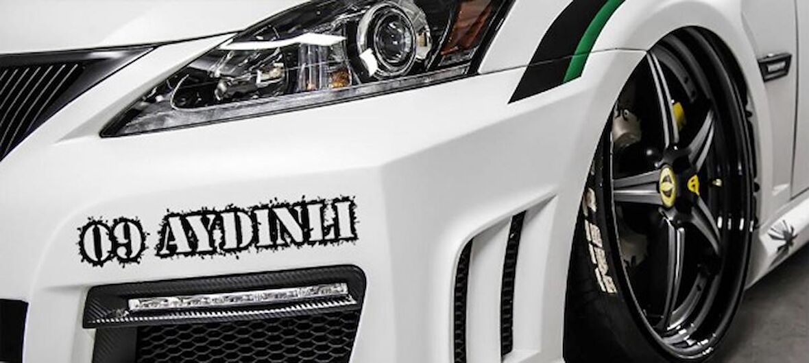 Aydınlı 09 Plaka Araba oto Sticker Yapıştırma 2 Adet 40 cm