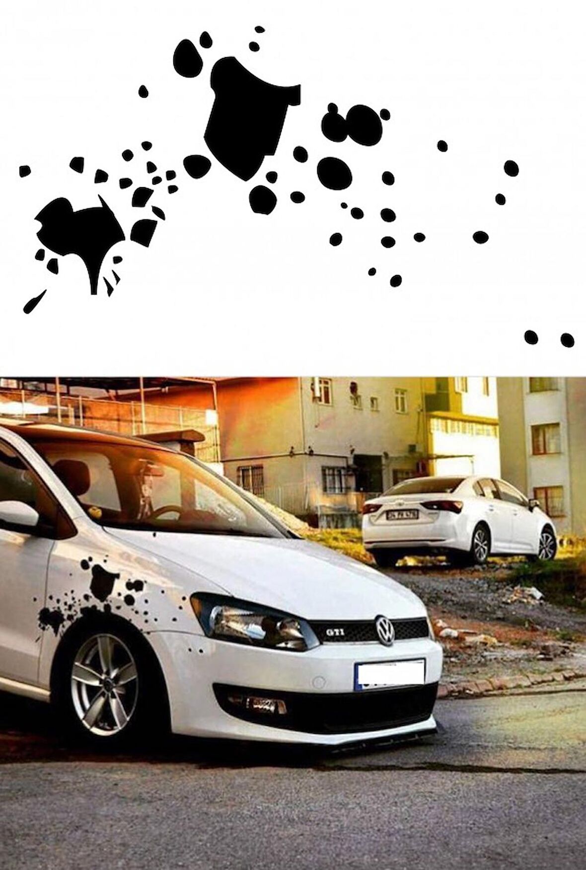 Çamur Leke Efekti Araba çamurluk Sticker Yapıştırma