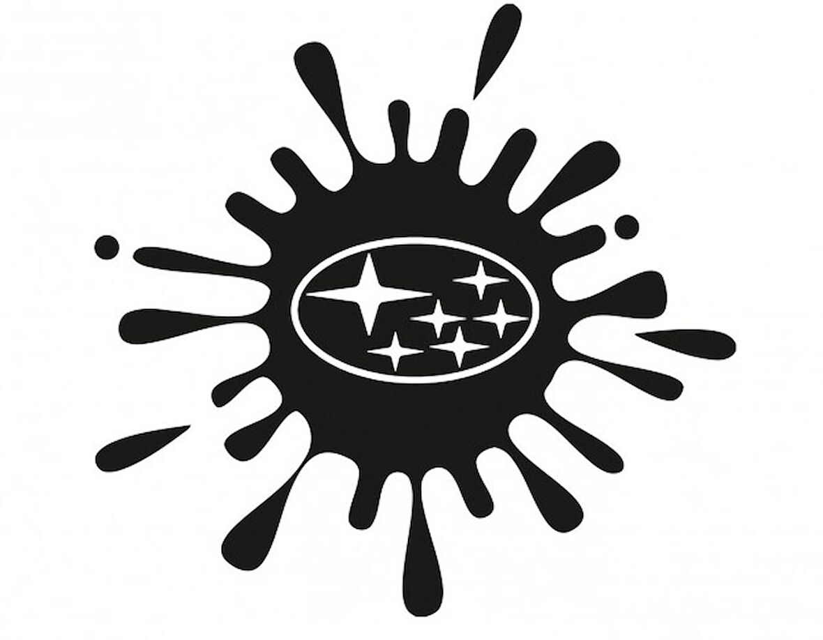 Subaru Boya Sıçraması Görünümü Araba Stickerı 15CM 2 Adet