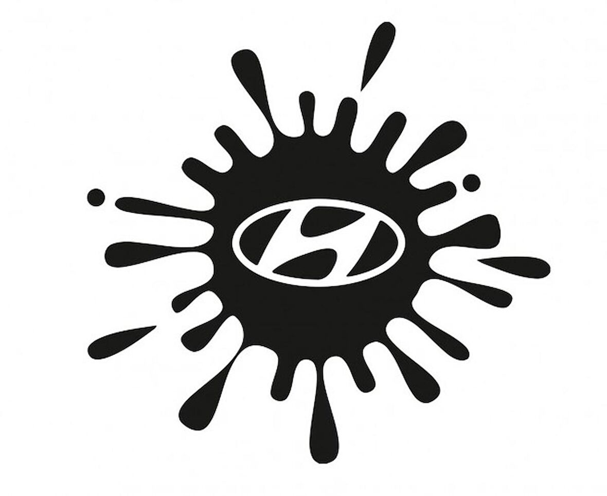 Hyundai Boya Sıçraması Görünümü Araba Stickerı 15CM 2 Adet