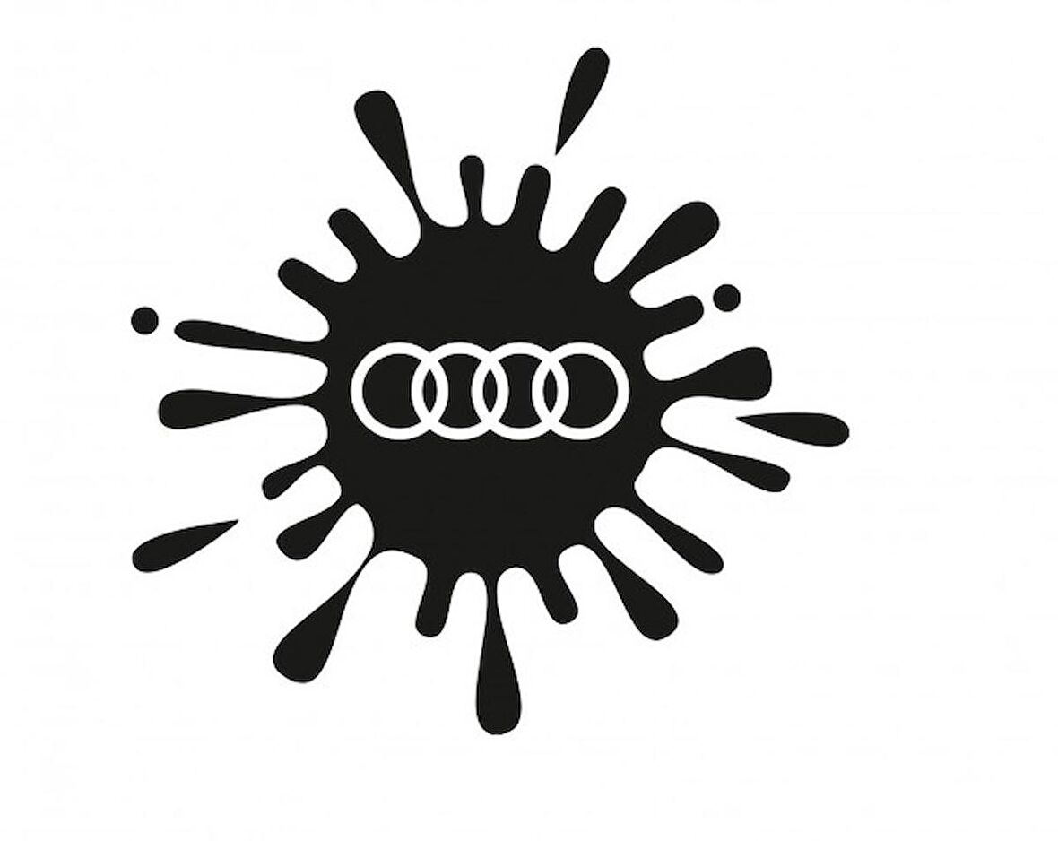 Audi Boya Sıçraması Görünümü Araba Stickerı 15CM 2 Adet