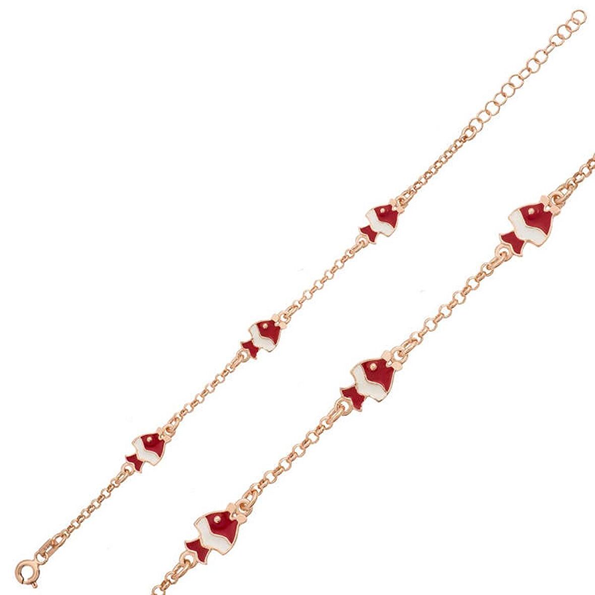 ​Lucky Life 925 Ayar Gumuss  Rose Balık Figürlü Çocuk Bilekliği