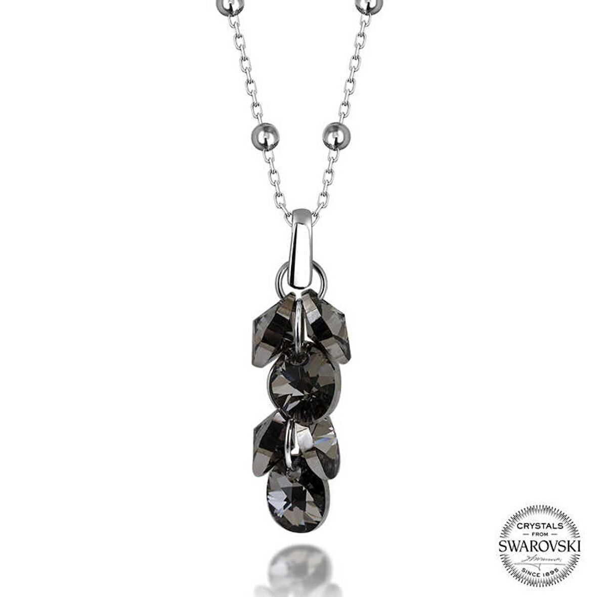 Swarovski Crystal Taşlı Salkım Lucky Life 925 Ayar Gumuss  Kadın Kolye
