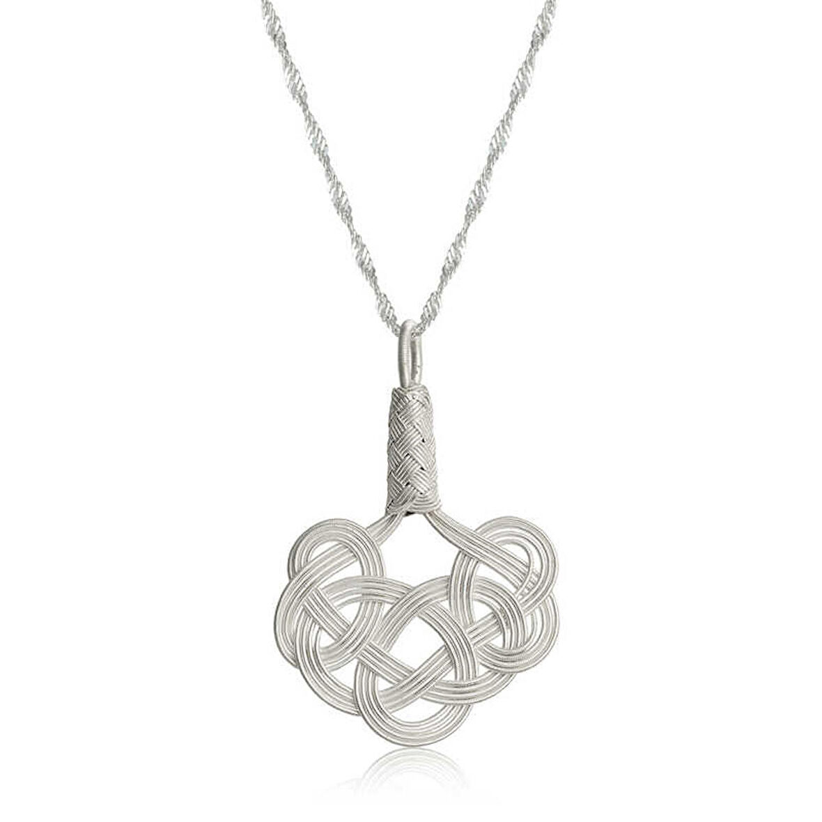 Lucky Life 925 Ayar Gumuss  Kazaziye Örgü Kadın Kolye