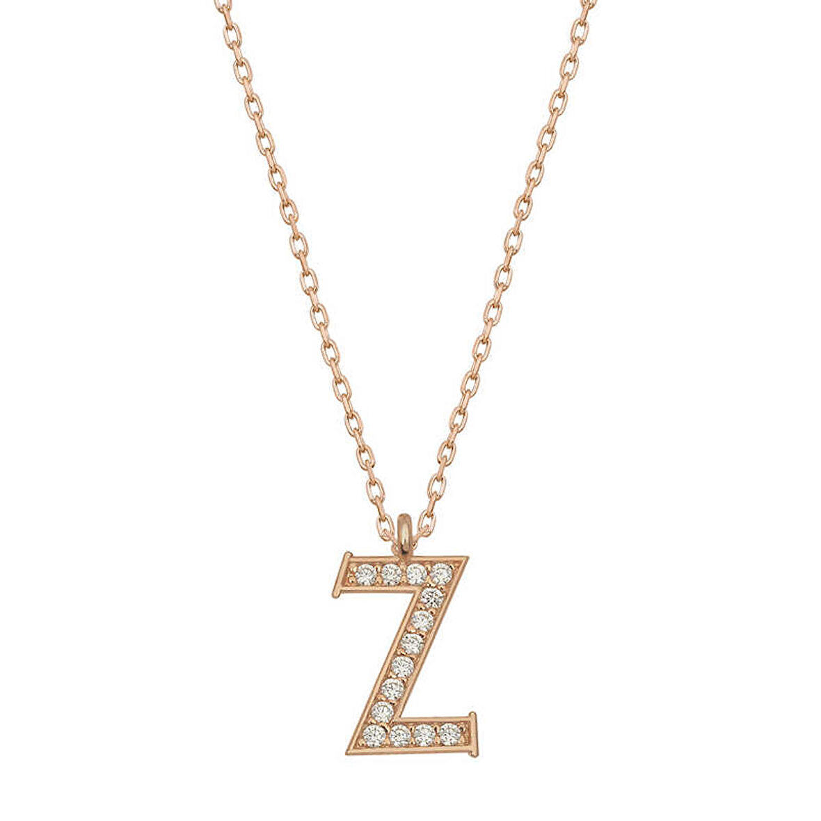 Lucky Life 925 Ayar Gumuss  Rose Z Harfi Kadın Kolye