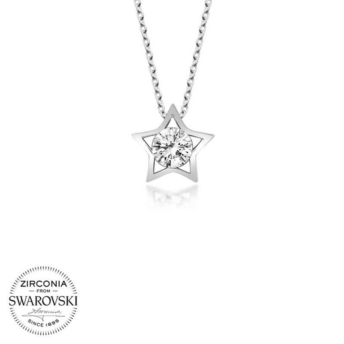 Swarovski Taşlı Lucky Life 925 Ayar Gumuss  Yıldız Bayan Kolye