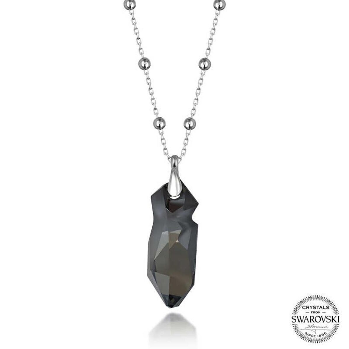Swarovski Crystal Taşlı Top Zincir Lucky Life 925 Ayar Gumuss  Kadın Kolye