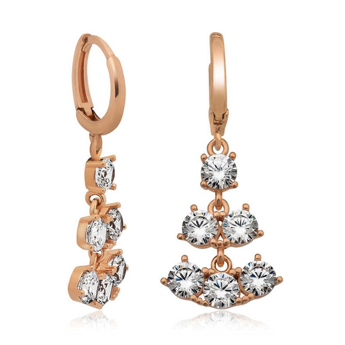 Lucky Life 925 Ayar Gumuss  Sıra Taşlı Küpe