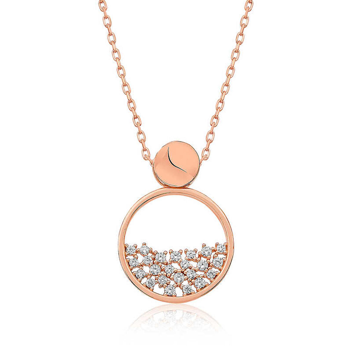 Lucky Life 925 Ayar Gumuss  Rose Çiğ Damlası Bayan Kolye