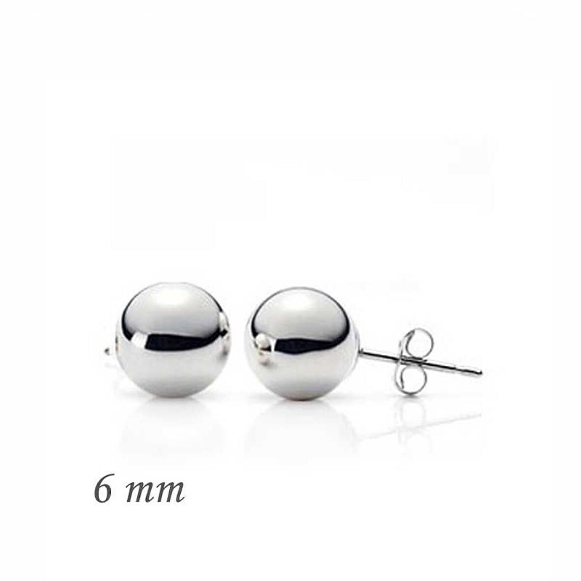 Lucky Life 925 Ayar Gumuss  Top Küpe - 6 mm