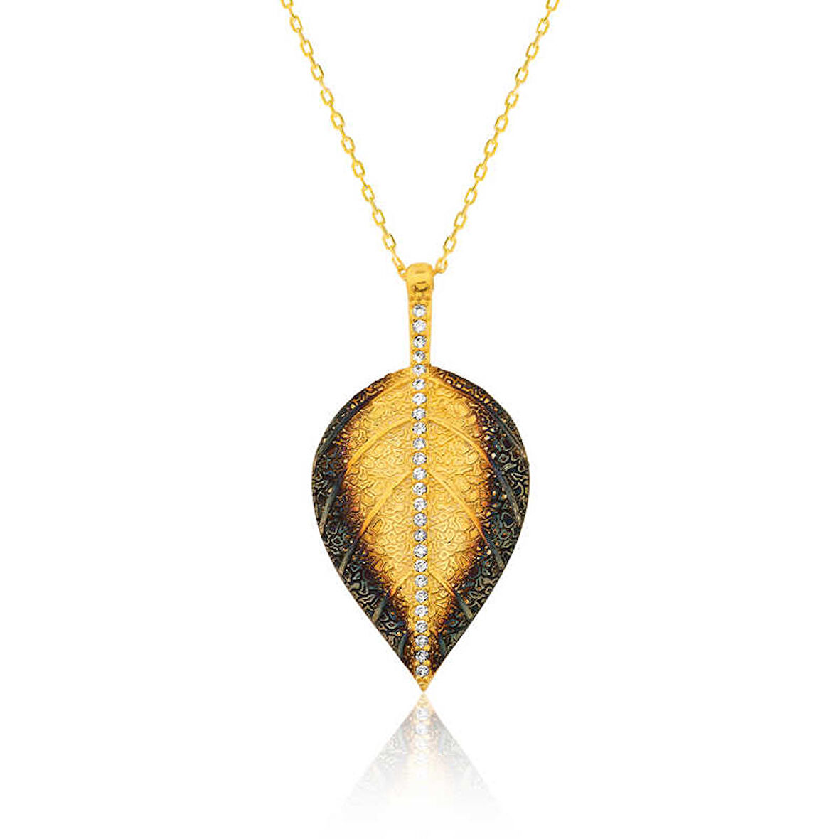 Lucky Life 925 Ayar Gumuss  Yaprak Kadın Kolye