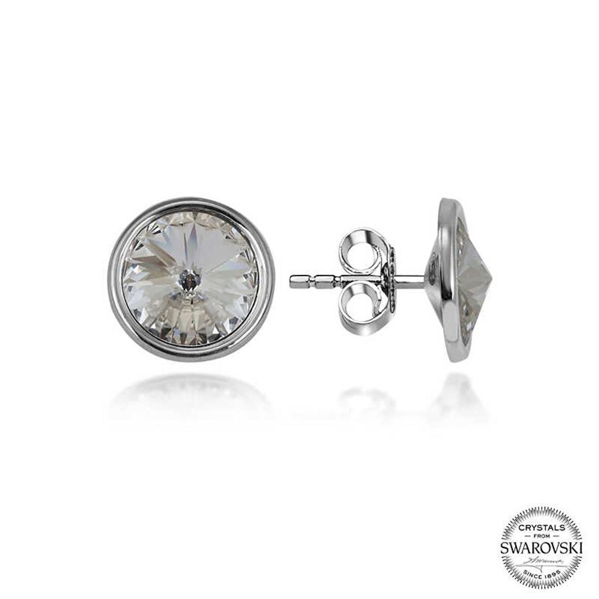 Swarovski Crystal Taşlı Lucky Life 925 Ayar Gumuss  Çivili Kadın Küpe
