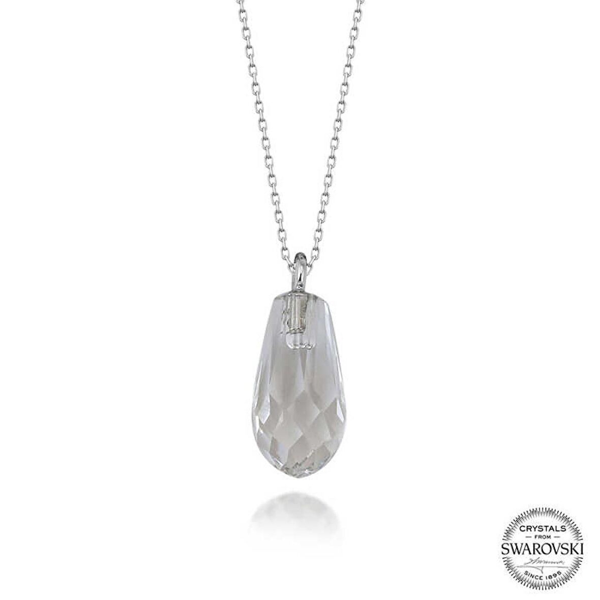Swarovski Crystal Taşlı Drop Kesim Lucky Life 925 Ayar Gumuss  Kadın Kolye