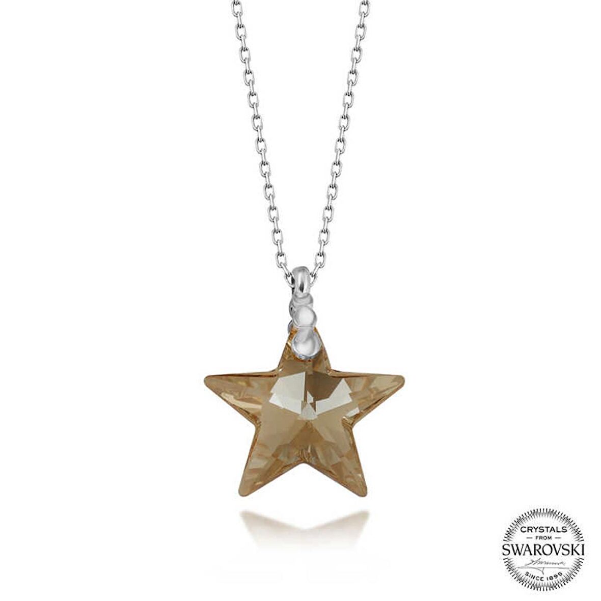 Swarovski Crystal Taşlı Yıldız Lucky Life 925 Ayar Gumuss  Kadın Kolye