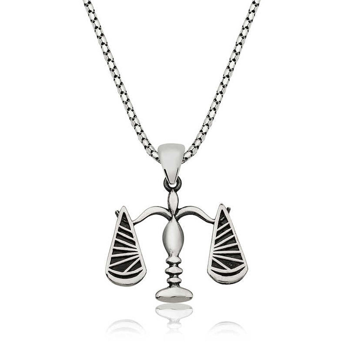 Lucky Life 925 Ayar Gumuss  Adalet Terazisi Kolye