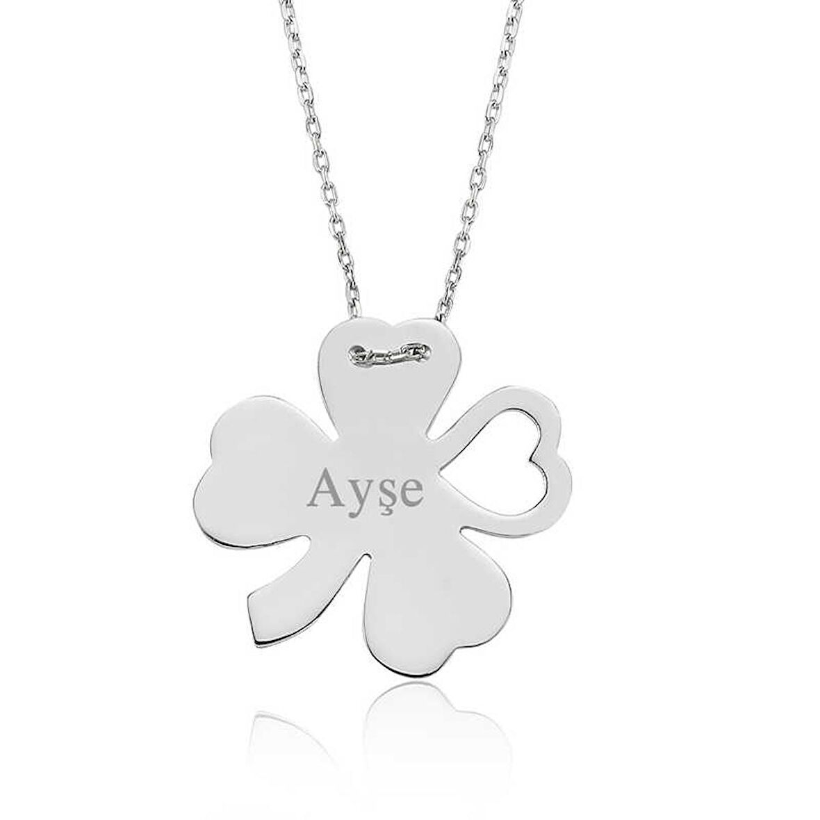 Lucky Life 925 Ayar Gumuss  İsimli Yonca Bayan Kolye