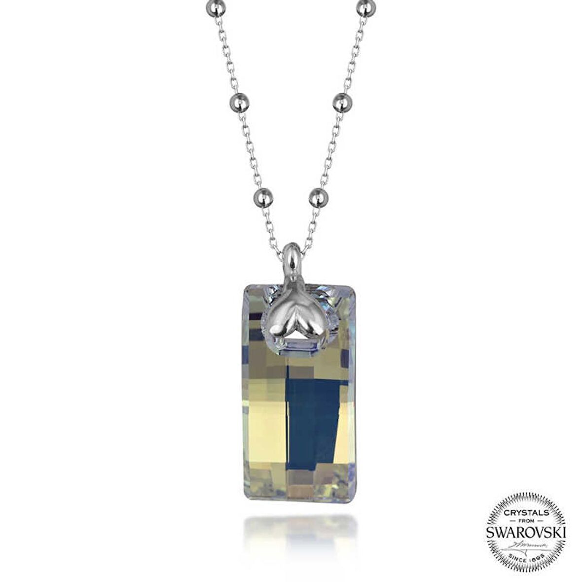 Swarovski Crystal Taşlı Top Zincir Baget Lucky Life 925 Ayar Gumuss  Kadın Kolye