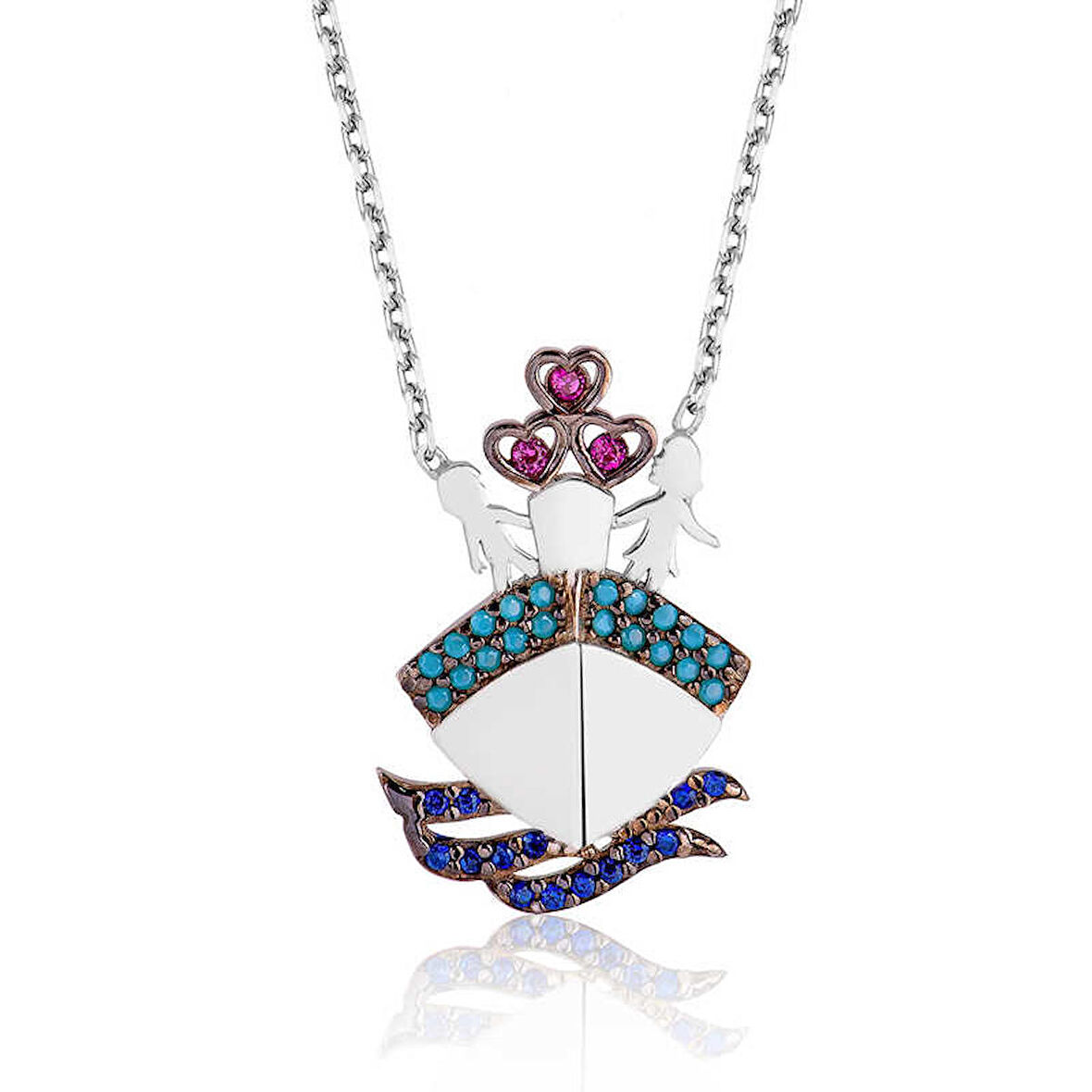 Lucky Life 925 Ayar Gumuss  Titanik Kadın Kolye