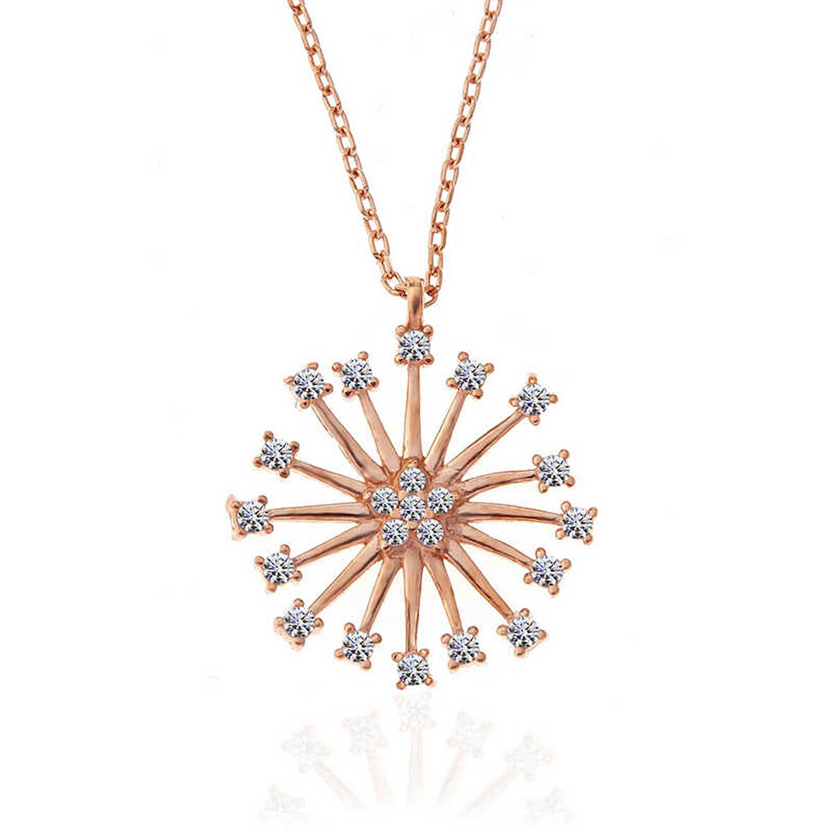 ​Lucky Life 925 Ayar Gumuss Rose Çiçek Kadın Kolye